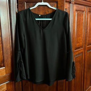 Stitch Fix black blouse 3/4 length sleeves w/ties